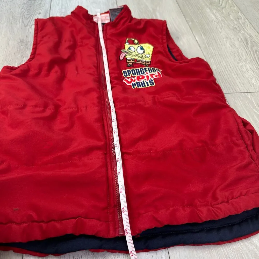 Nickelodeon Sponge bob weird pants‎ quilted red puffer boys vest size 6